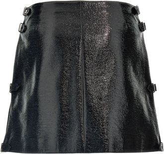 Courr&egrave;ges Vinyl Mini Skirt - Black