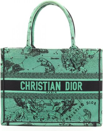 Dior Black Green Canvas Handbag Tote Bag (Pre-Owned)