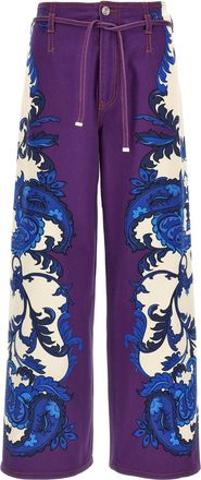 Etro Purple Jeans maxi Paisley