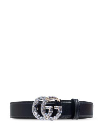 Gucci GG Marmont crystal-embellished belt - Blue