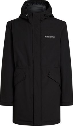 Karl Lagerfeld Parka Ultra Lightweight con cappuccio - Nero