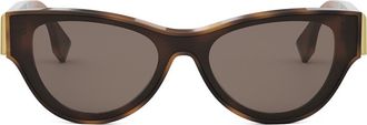 Fendi First 53mm Cat Eye Sunglasses in Blonde Havana /Brown at Nordstrom