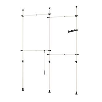 SoBuy Perchero de ropa altura ajustable metal blanco