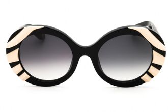 Roberto Cavalli SRC010V Round Plastic Frame Sunglasses - Black
