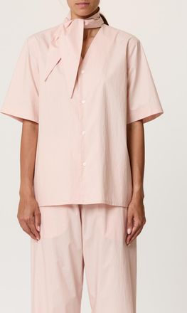 Plan C Parachute Short Sleeve With Tie Top In Baby Pink