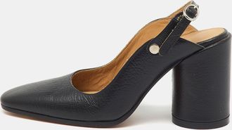 Maison Margiela Maison Martin Margiela Black Leather Tabi Block Heel Slingback Mules