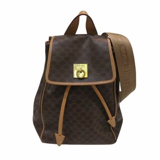 Celine Macadam Brown Pvc Leather Backpack (Pre-Owned)