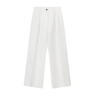 Massimo Alba Dames, Broeken, Wit, Maat: XS Katoen