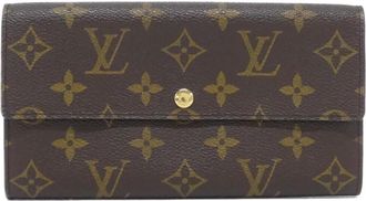 Louis Vuitton Marron Coated Canvas Long Wallet (Bi-Fold) (Pre-Owned)