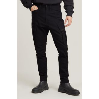 G-Star Zip Pocket 3D Skinny Cargo Pants 2.0 in Dark Black at Nordstrom, Size 38 X