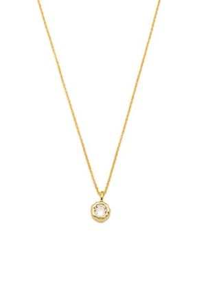 Classicharms Skyler Molten Solitaire Cubic Zirconia Pendant Necklace in Gold/clear at Nordstrom