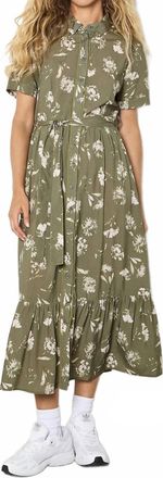 Apricot Pressed Daisy Shirt Dress In Khaki