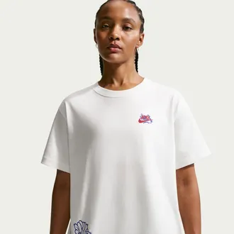 Nike Womens Nike Sportswear Classic Oversized T-Shirt in White | IV5485-133