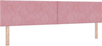 vidaXL Led Headboard with led Strip Lights Manual Pink 200 cm Velvet Vidaxl