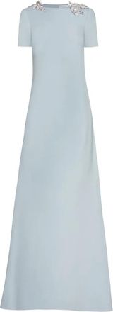 Oscar De La Renta Jurk met open rug - Blauw