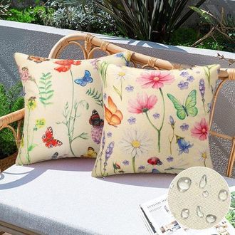 OEM Fundas De Almohada Impermeables Para Exteriores De 40x40 Cm - Juego De 2 - Perfectas Para Balc&oacute;n, Terraza Y Jard&iacute;n