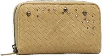 Bottega Veneta Pre-owned Wallets, female, Beige, Size: ONE SIZE Pre-owned Vintage Leather Wallet