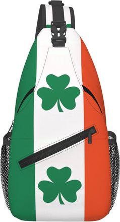 Generic Ireland Shamrock Flag Chest Bag Trendy Shoulder Bag Anti Theft Backpack For Casual Women Camping