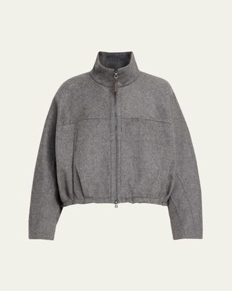 Brunello Cucinelli Fluid Double Wool Zipped Jacket