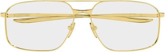 Balenciaga Rectangular Double-Bridge Optisch Montuur - unisex - Brillen - Geel - 61 MM - Accessoires