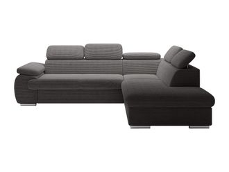 VENTE-UNIQUE.COM Sof&aacute; rinconera terciopelo gris antracita
