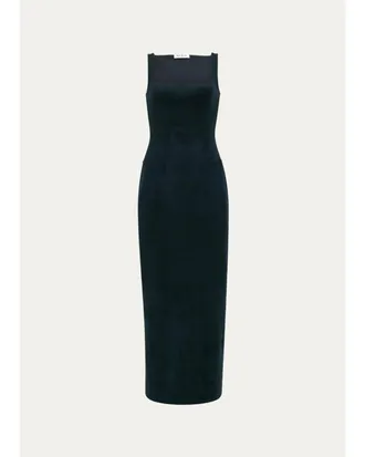 Alaia Sleeveless Velvet Bodycon Midi Dress