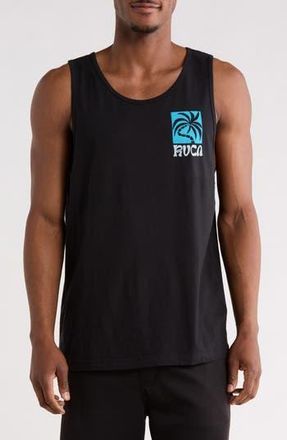 Rvca Fronds Graphic Tank in Black at Nordstrom Rack, Size Xx-Large