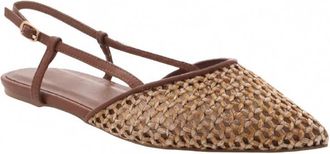 Billini Womens Alison Raffia Shoe In Dark Tan -Natural Brown
