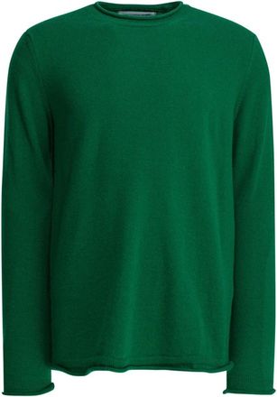 Comme Des Gar&ccedil;ons Ribbed Crewneck Sweater - Heren - Ronde hals truien - Groen - S - Wol - Truien & Vesten