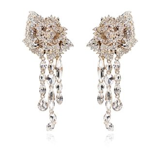 Alexander McQueen Accessoires, Dames, Geel, ONE Size, Oorbellen met glinsterende kristallen