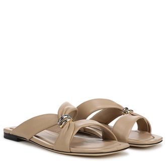 Vince Vilma Sandals Womens Warm Almond Leather Square Toe Slide ZOGG3852