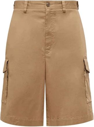 Moncler Casual Shorts, male, Beige, M, Cargo Cotton Shirts in Beige