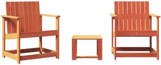 vidaXL 3 Piece Garden Lounge Set Wax Brown Solid Wood Pine Vidaxl