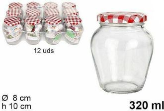 Trade Shop Trade Shop - Set 12 Pezzi Contenitore Barattolo In Vetro Con Coperchio Multiusi 320ml 108717