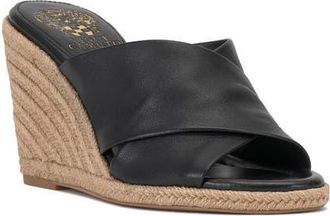 Vince Camuto Fisella Espadrille Wedge Sandal in Black at Nordstrom, Size 8.5