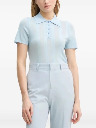 Áeron ribbed polo top - women - Merino/Lyocell - M - Blue
