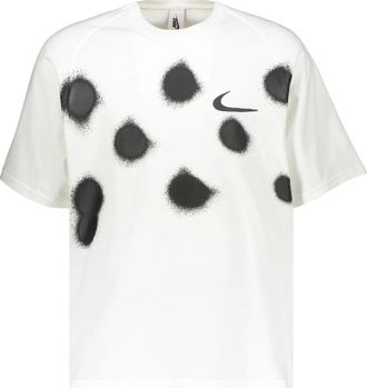 Nike Off White Korte Mouw T-shirt - Heren - Sportshirts - Wit - S - Katoen - Fitness