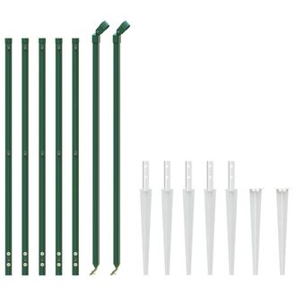 Berkfield Home Durable Wire Mesh Fence with Spike Anchors Green 0.8x10 m