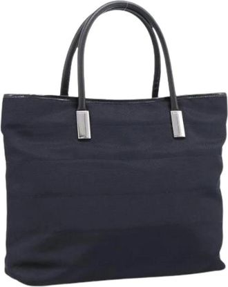 Gucci Pre-owned Vintage Nylon Tote Bag - Dames - Vintage Shopper - Blauw - ONE Size - Nylon - Vintage