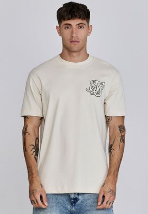 Siksilk Mens Ecru Logo T-Shirt M