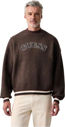 Guess Relaxed Crewneck Sweatshirt - Heren - Sweatshirts & Hoodies - Bruin - Maat: L Viscose