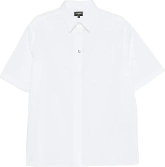 Fendi Short Sleeve Shirts, male, White, Size: XL Shirt Boxy Popeline
