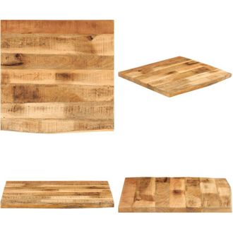 vidaXL Piano Tavolo 60x60x2,5 cm Bordi Vivi Legno di Mango Grezzo - Piano in legno massello - Bordi vivi rustici