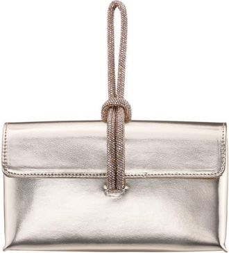Nina Kaylee Metallic Faux Leather Clutch in Platino at Nordstrom