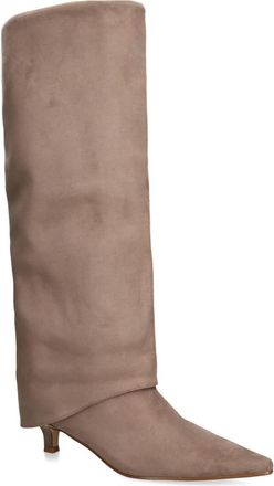 Steve Madden Womens Suede Rhapsodies Boots - Taupe - Size UK 6