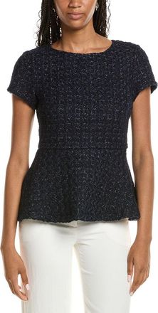 Sail to Sable Tweed Wool-Blend Peplum Top