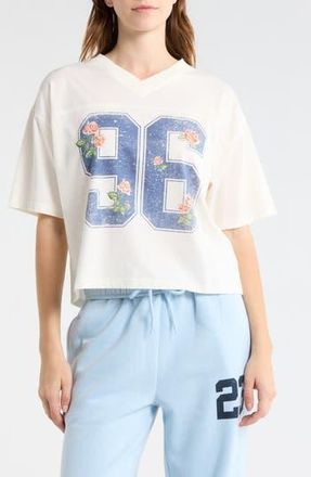 Vinyl Icons 96 Floral Football T-Shirt in Marshmallow at Nordstrom Rack, Size X-Small