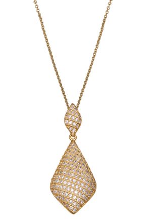 Orphelia WoMens 925 Sterling Silver Chain with Pendant - Gold ZH-4517-GOLD - One Size