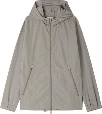 Sandro Technical hooded zip-up jacket in Aluminum at Nordstrom, Size Xx-Large