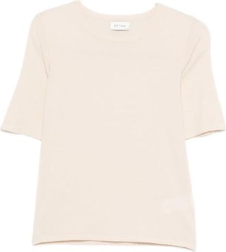 Soft Goat Rondgebreide Trui met Korte Mouwen - Dames - Cashmere truien - Wit - XL - Kasjmier - Truien & Vesten